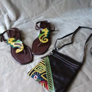 *SOLD*Via Condotti sandals/crossbody  purse bundle